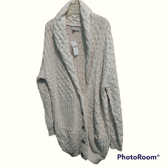 Anthropologie Pilcro and the Letterpress cream Textured Longline Cardigan XL - Picture 5 of 12